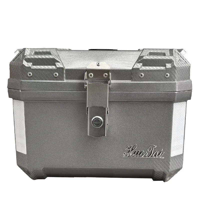 36L Universal Motorcycle Top Box – Square Aluminum Handle Trunk with Damping System, Painted Scooter Tail Case, Fits E-Scooter & Bike